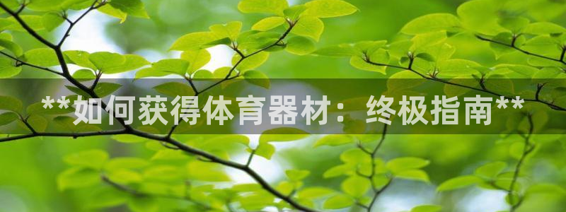 富联娱乐访问中国网站：**如何获得体育器材：终极指南